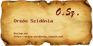 Orsós Szidónia névjegykártya